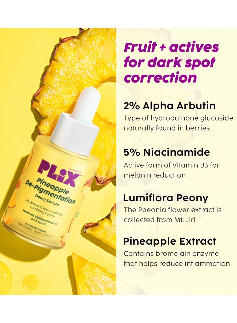 Pineapple Pigmentation Skincare Kit For Dark Spot Removal Facewash, Face Serum and Moisturizer Combo for Women And Men, Pack of 3