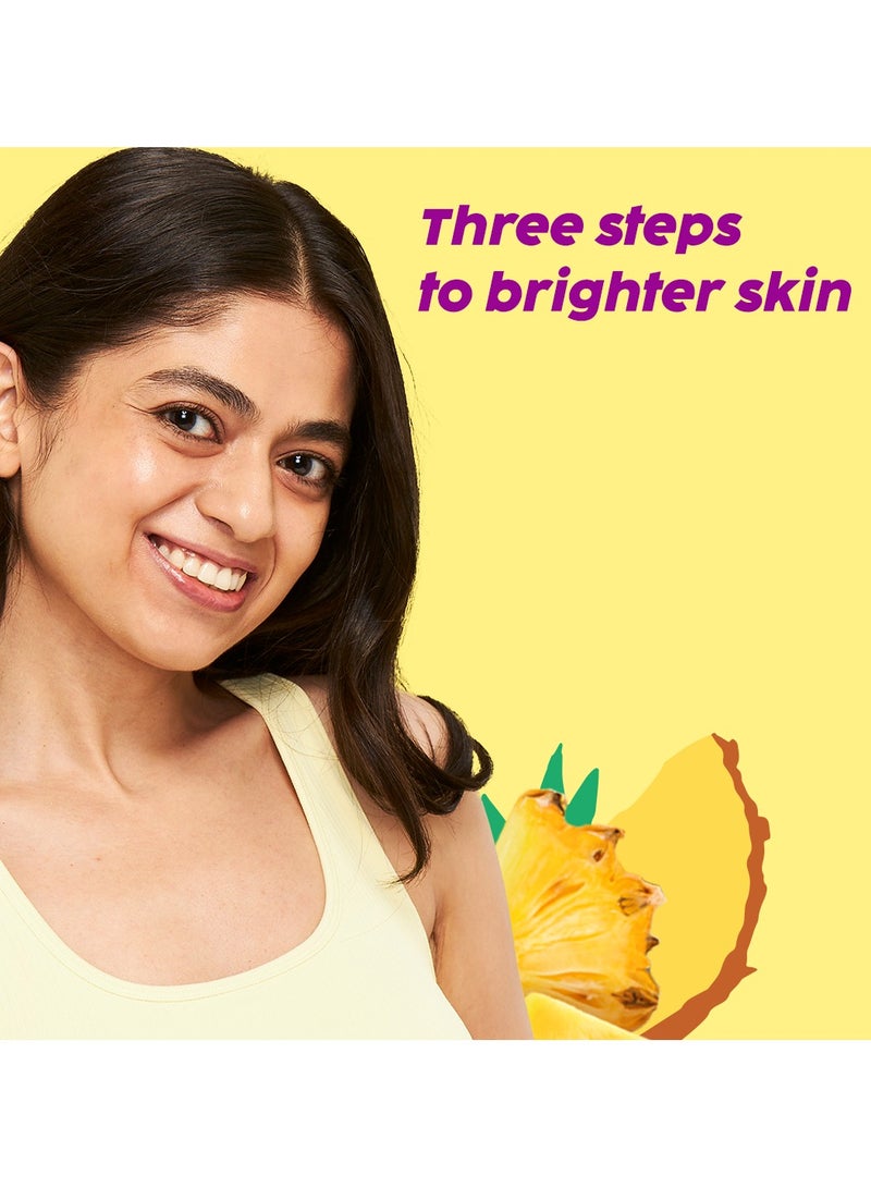 Pineapple Pigmentation Skincare Kit For Dark Spot Removal Facewash, Face Serum and Moisturizer Combo for Women And Men, Pack of 3