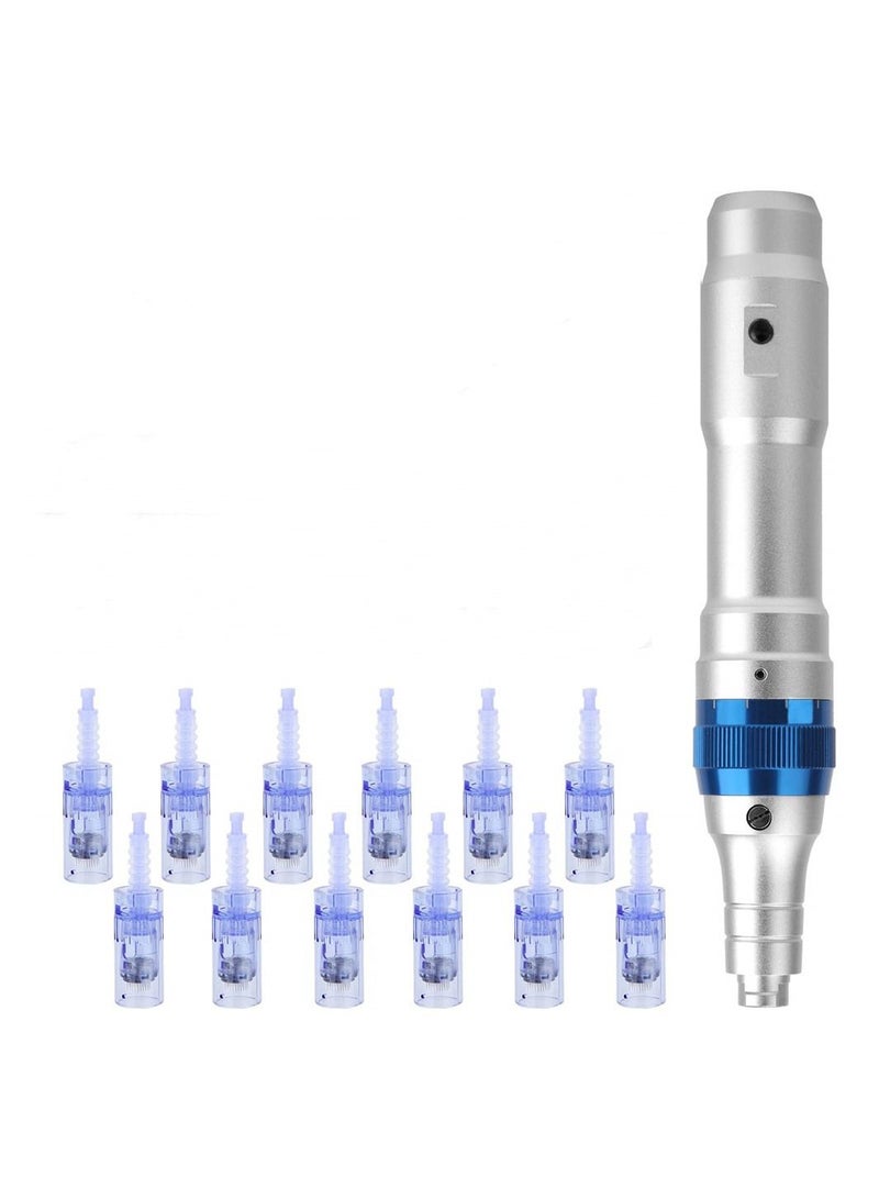 Ultima A6 Professional Microneedling Pen Wireless Electric Skin Repair Tool Kit with 36Pin Replacement Needles Cartridges(12 PCS)