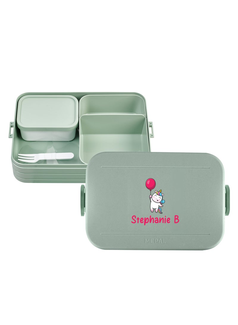 Large Personalised Lunch box Take a Break - Nordic sage