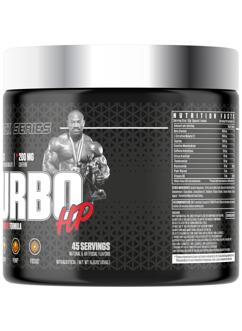 Dexter Jackson Black Series Turbo HP Pre Workout - Green Apple, 450g (45 Servings)