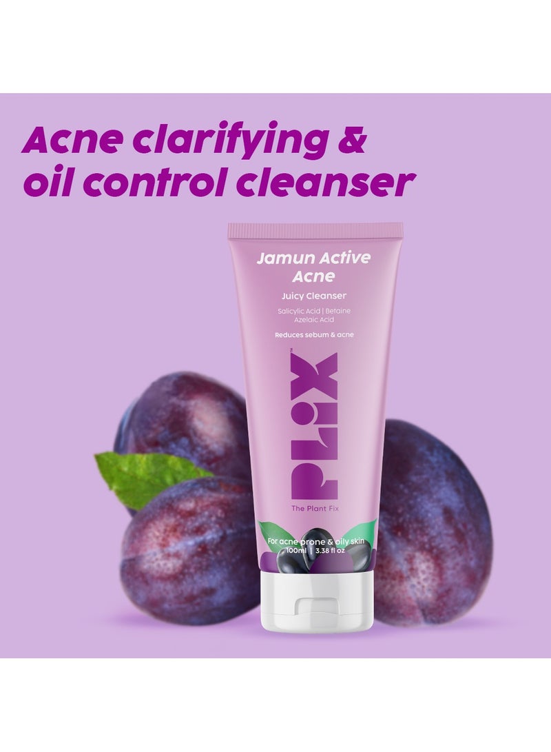 0.5% Salicylic Acid Jamun Face Wash Cleanser for Active Acne Oil Control For Women And Men - 100 ml