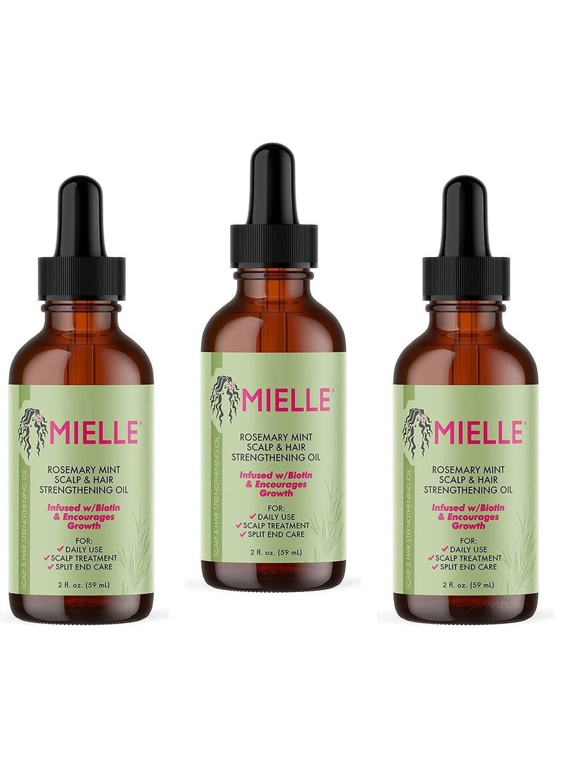 Mielle Rosemary Mint Scalp & Hair Strengthening Oil Healthy Hair Growth 59ml (Pack of 3) 59ml