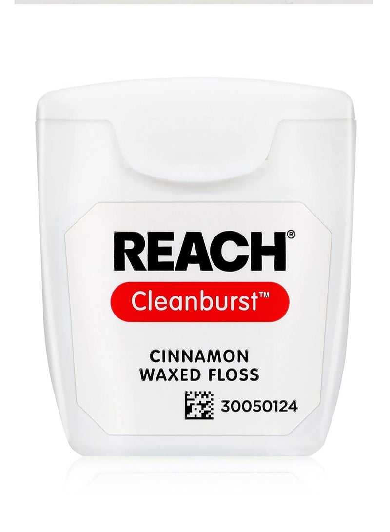 REACH Waxed Dental Floss, Cinnamon, Plaque Remover, Shred Resistant, Extra Wide Cleaning, Gentle on Gums & Teeth, PFAS-Free, Oral Care, For Adults & Kids, 55yd, 1 Pack