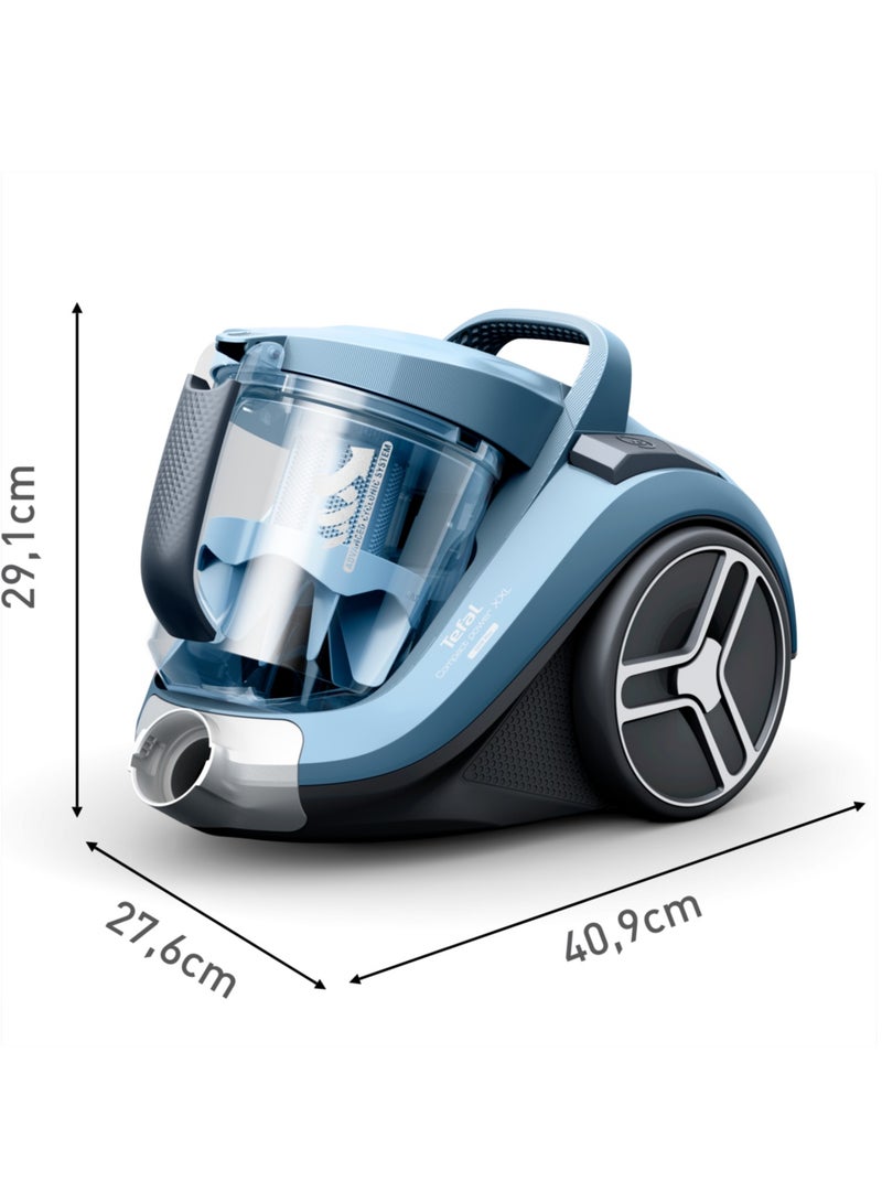 Bagless Vacuum Cleaner | Compact Power XXL Animal Kit Canister Vacuum Cleaner | Low Consumption Motor | Advanced 3-Level Cyclonic Filtration | 2 Years Warranty 900 W TW4B71HA Aqua