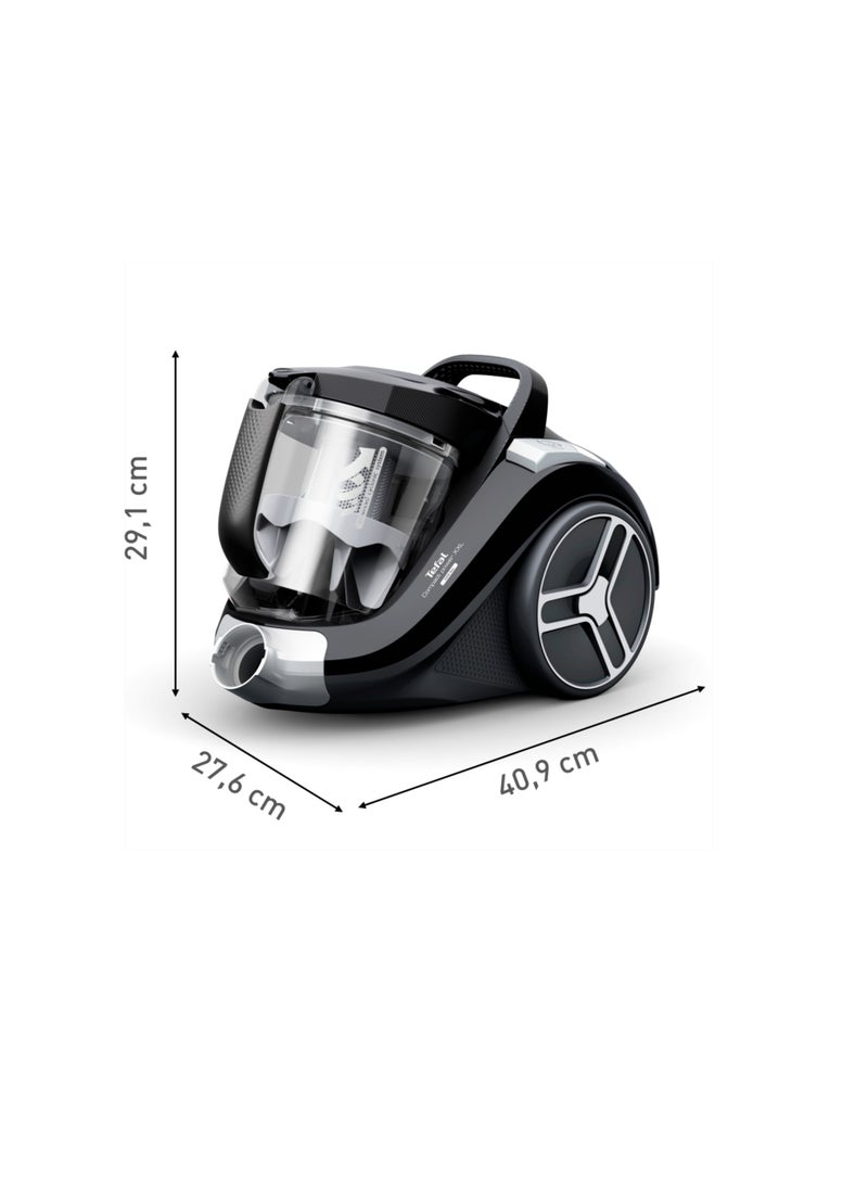 Bagless Vacuum Cleaner | Compact Power XXL Classic Canister Vacuum Cleaner | Low Consumption Motor | Advanced 3-Level Cyclonic Filtration | 2 Years Warranty 900 W TW4B25HA Black