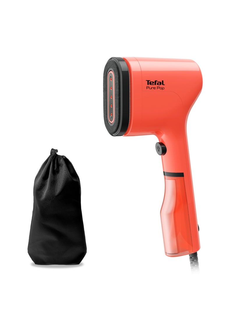 Garment Steamer|Pure POP|Steams/Purifies Garments|Steam Output Up to 20 g/min|Delicate Fabrics|Reversible Pad System|Travel-Friendly|2 Years Warranty 0.2 kg 1 W DT2022G0 Coral Red