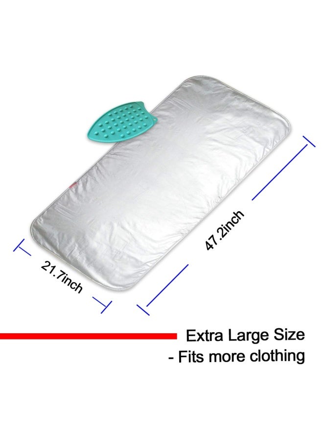 Ironing Mat Extra Large Thickened 47.25 X 21.55 Inch Ironing Blanket Portable Ironing Pad Double-Side Using Heat Resistant Pad Table Top Countertop Perfect Replacement For Ironing Board