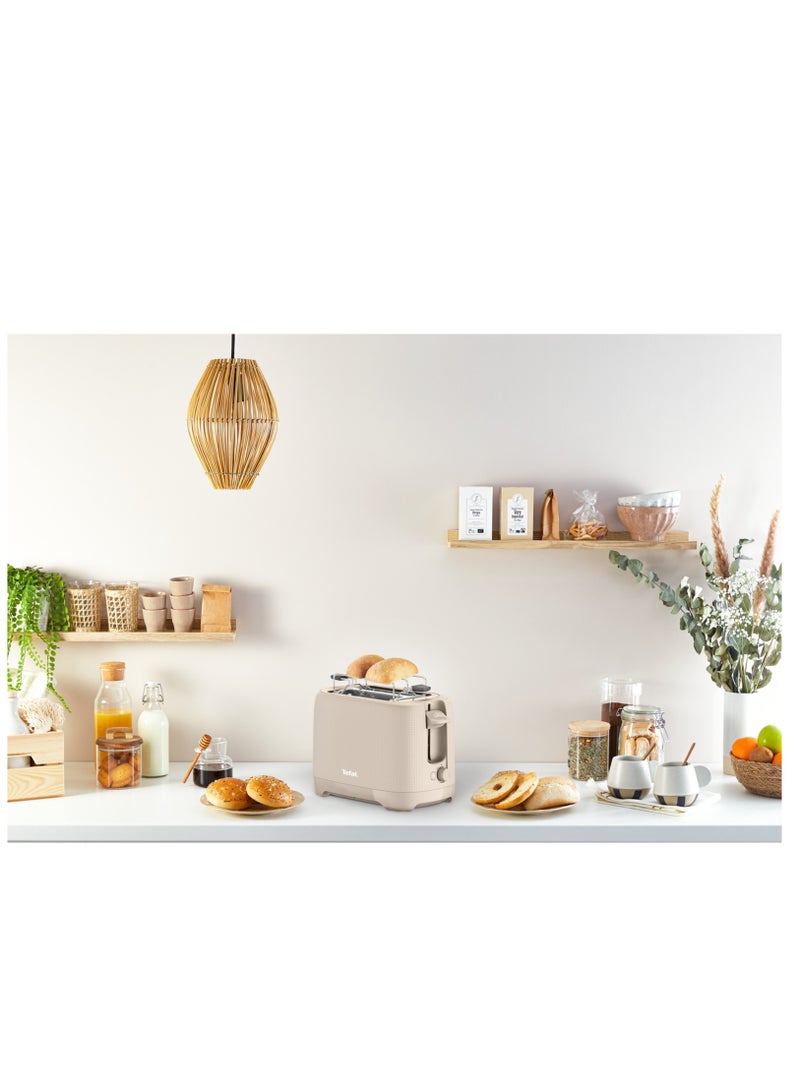 Toaster | Morning 2-Slot Toaster With Bun Warmer For Rolls, Baguettes & Croissants | 7 Browning Levels | 2 Years Warranty 50 W TT2M1B27 Grey