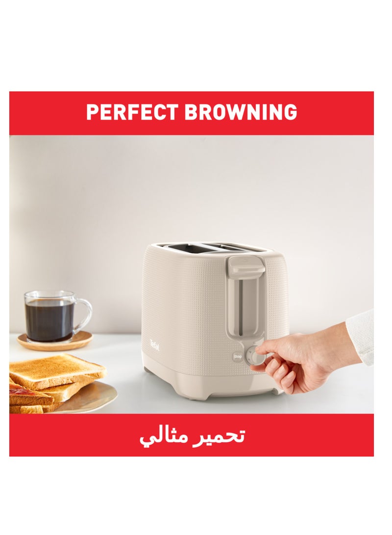 Toaster | Morning 2-Slot Toaster With Bun Warmer For Rolls, Baguettes & Croissants | 7 Browning Levels | 2 Years Warranty 50 W TT2M1B27 Grey