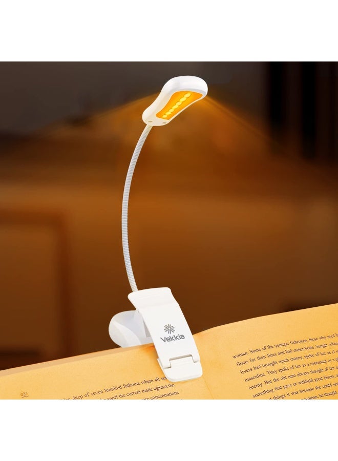 Vekkia Rechargeable Amber Book Light 7 Led  White