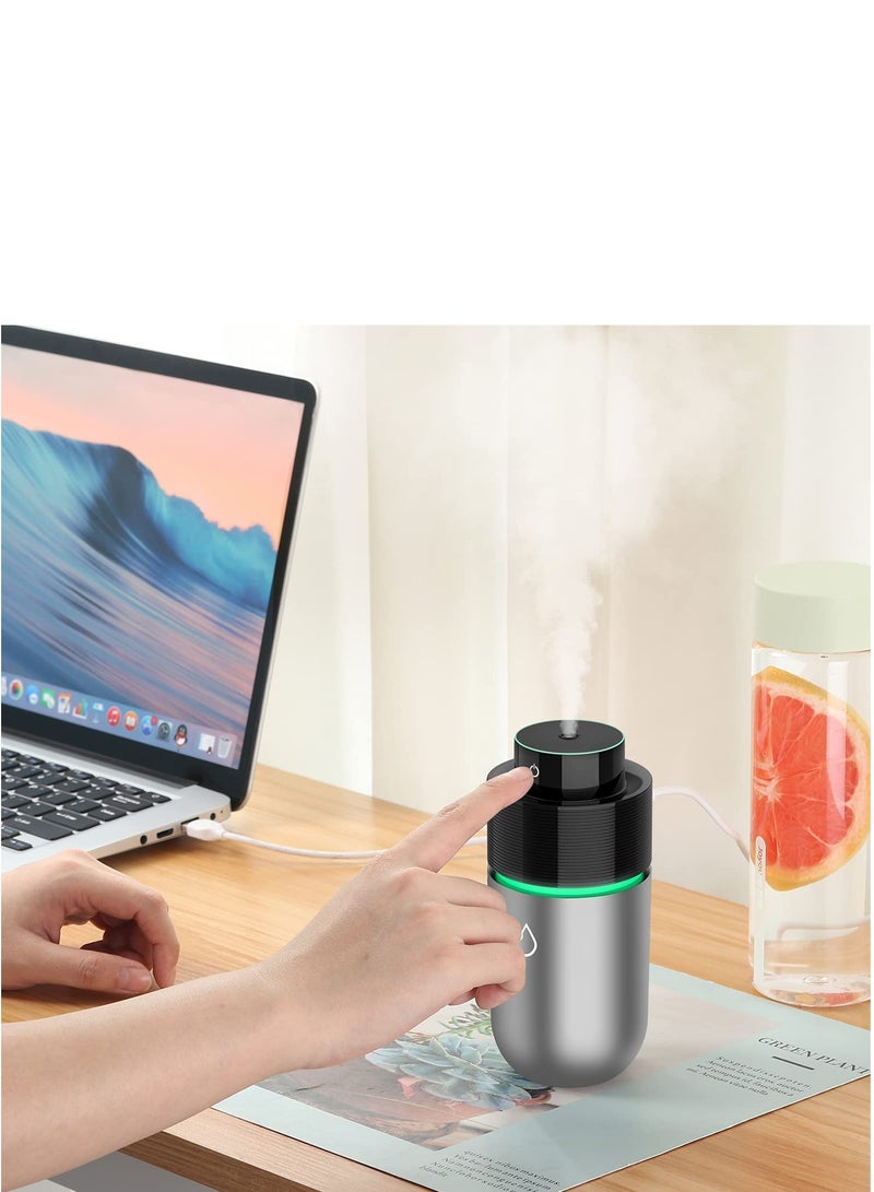 Portable Car Humidifier and Essential Oil Diffuser with USB Plug Mini Aromatherapy Cup Holder 7 Color LED Lights for Vehicle Office Travel Home 200mL