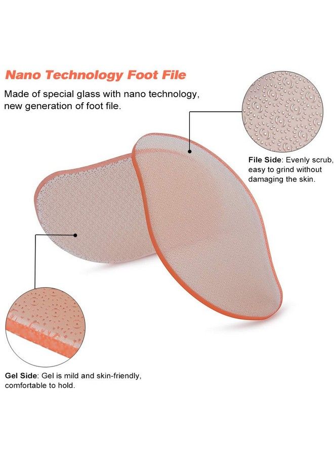 Glass Foot File Callus Remover Crystal Heel File For Wet And Dry Feet Portable Hand Sized Pedicure Tool Orange