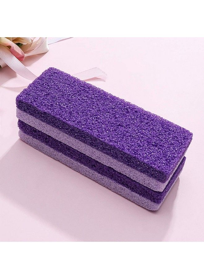 2Pcs Foot Pumice Stone Exfoliator Pedicure File Block Callus Remover Scrubber (Purple)