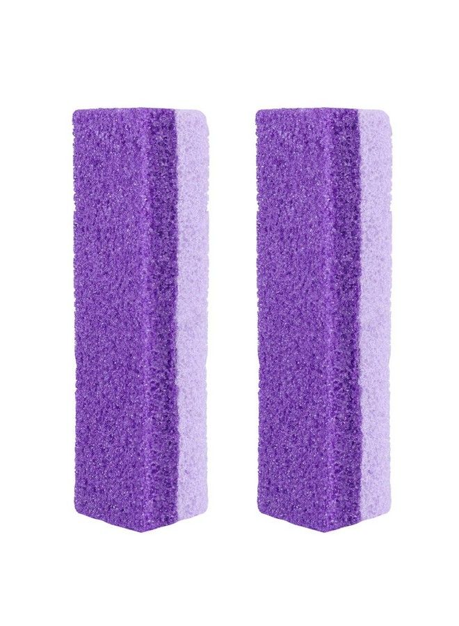 2Pcs Foot Pumice Stone Exfoliator Pedicure File Block Callus Remover Scrubber (Purple)