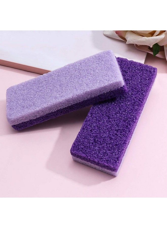 2Pcs Foot Pumice Stone Exfoliator Pedicure File Block Callus Remover Scrubber (Purple)