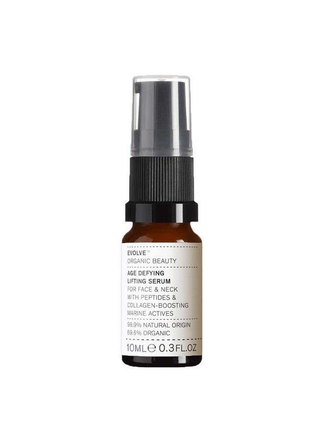 Organic Beauty Natural Age Defying Lifting Serum For Face + Neck Vegan Clean Crueltyfree Beauty (Travel Size 0.33 Fl Oz 10 Ml)