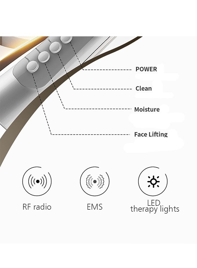 Multi-function Ultrasonic Facial Massager with LED Light Therapy Rejuvenating