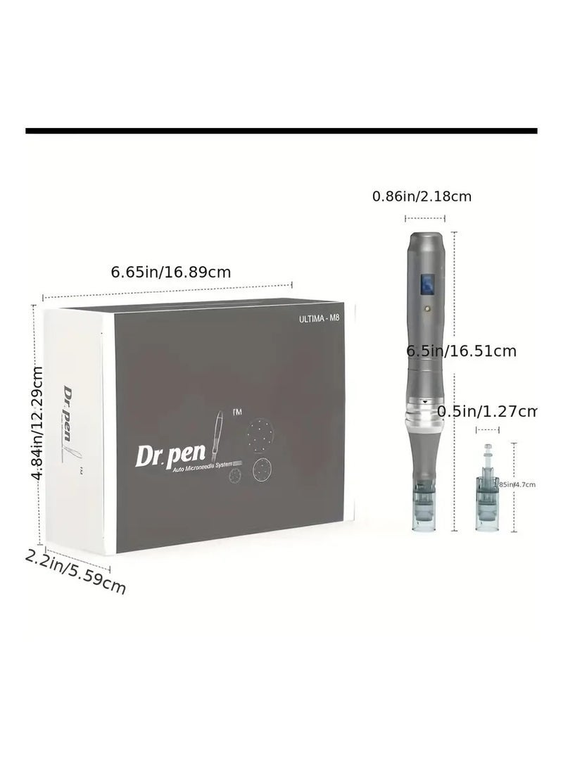 Microneedling Derma Pen with 20-Piece Combination Syringe Cordless Dermapen for home skin care use