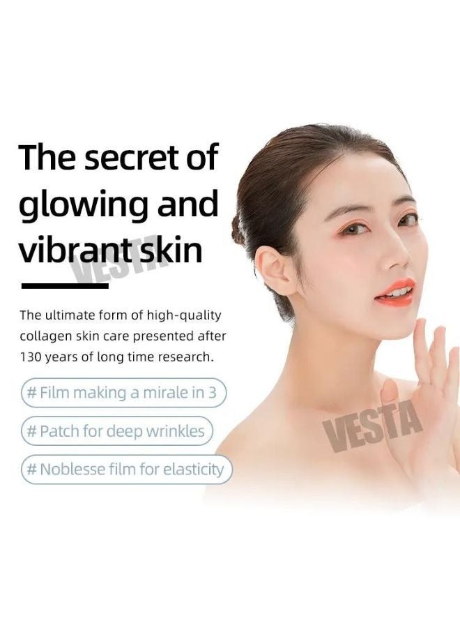 Face Lifting Water Soluble High Prime Silk Collagen Face Moisturizer Film Sheets Plus Premium Face Massager Beauty Machine, Double Chin Therapy Facial Lifting Vibration Neck Firming Massager