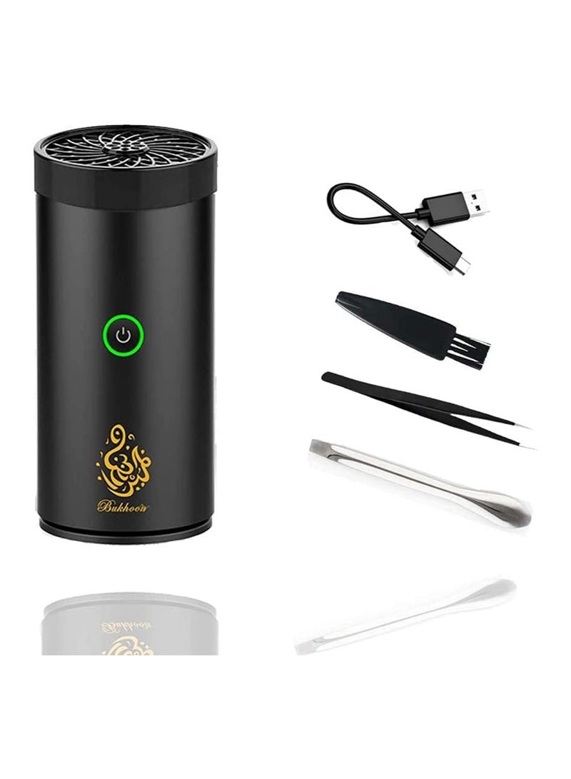 Car Bukhoor USB Type C Power Bakhoor Rechargeable Electric Mini Portable Incense Burner Black For Car Home USB Rechargeable