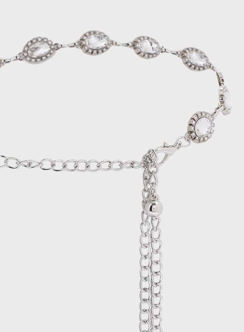 Stone Detail Chain Belt