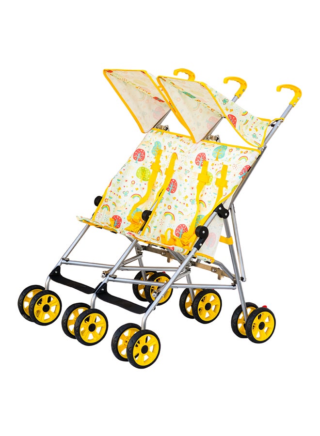 Jet Plus Twin Buggy Lightweight Travel Strollers, Up To 30Kg, 6M+, Yellow