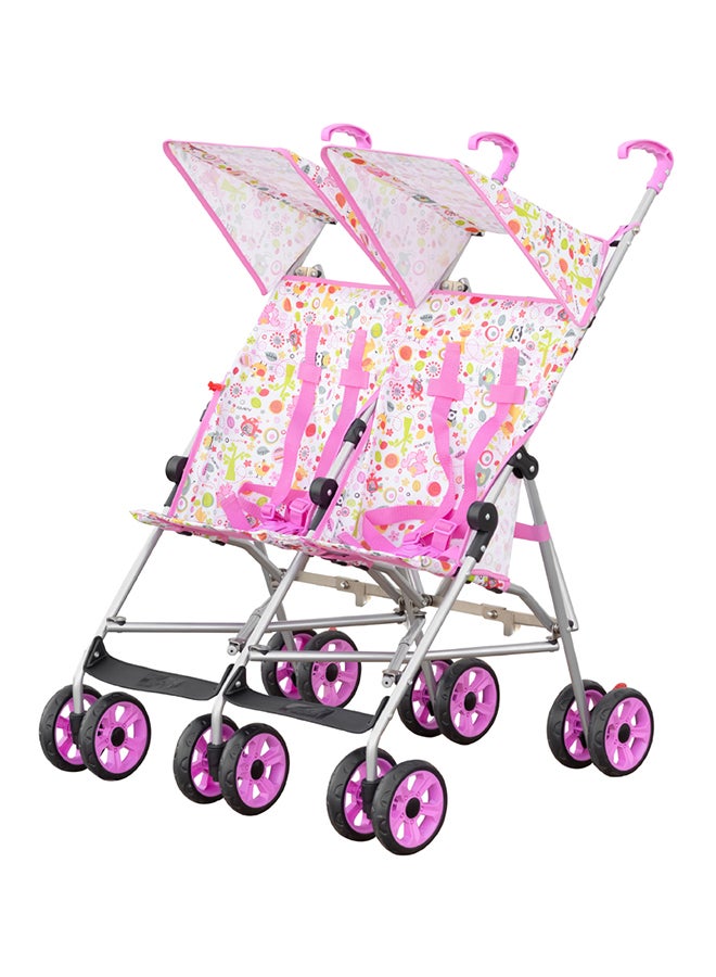 Jet Plus Twin Buggy Lightweight Travel Strollers, Up To 30Kg, 6M+, Pink