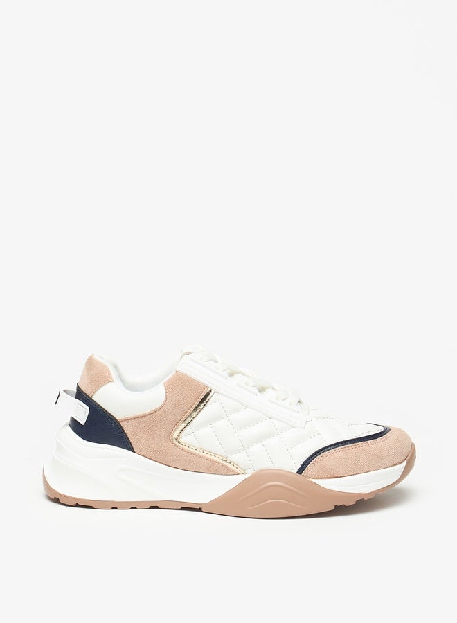Quilted Sports Shoes with Lace-Up Closure