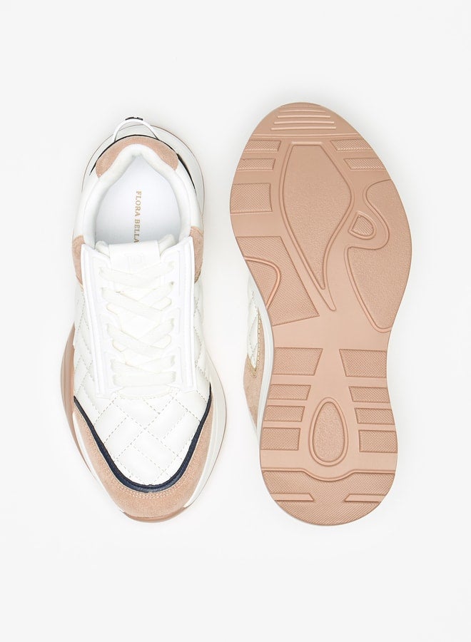 Quilted Sports Shoes with Lace-Up Closure