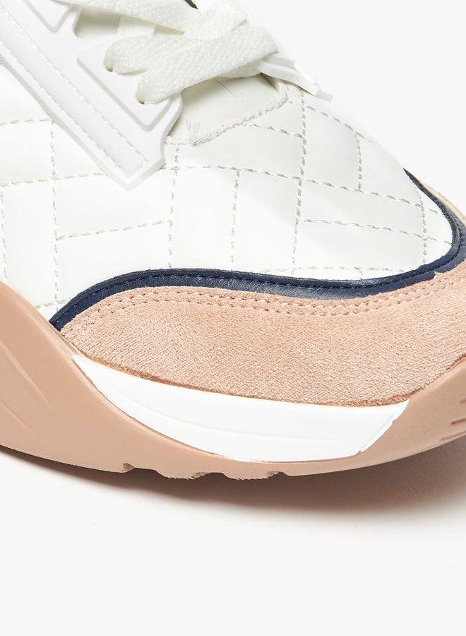 Quilted Sports Shoes with Lace-Up Closure