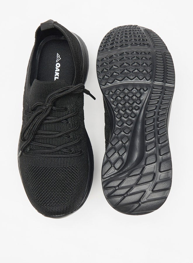 Textured Sports Shoes with Lace-Up Closure