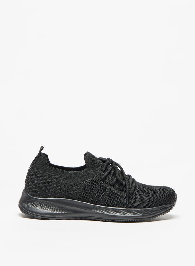 Textured Sports Shoes with Lace-Up Closure