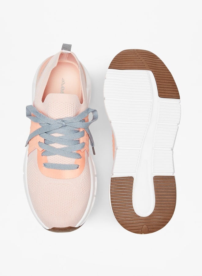 Textured Sports Shoes with Lace-Up Closure