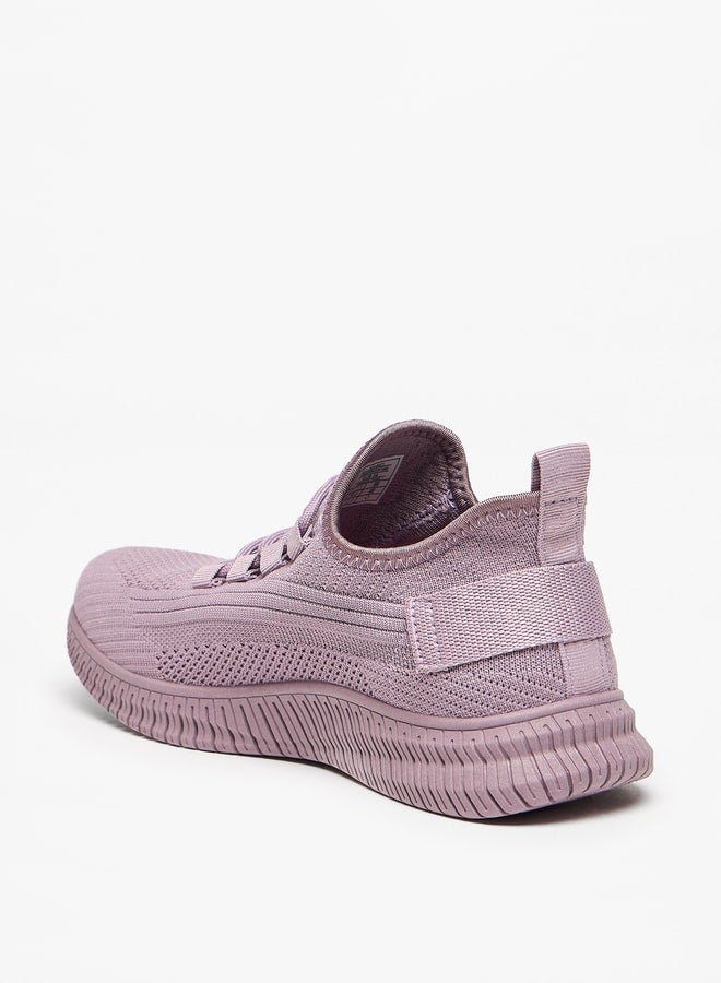 Mesh Textured Walking Shoes with Lace-Up Closure