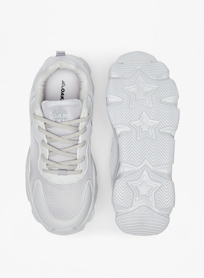 Textured Lace-Up Sports Shoes