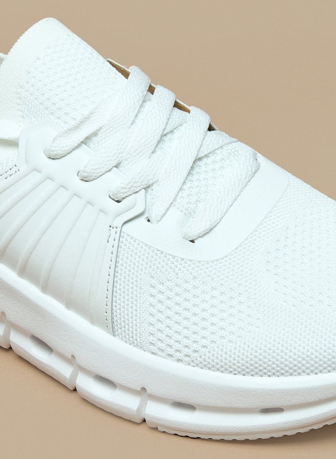 Textured Lace-Up Sports Shoes