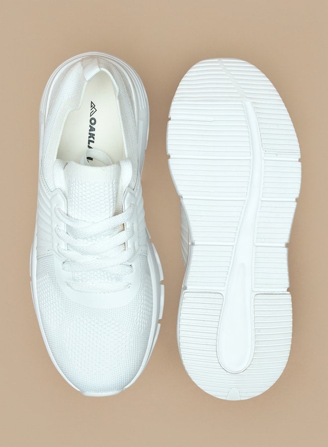 Textured Lace-Up Sports Shoes