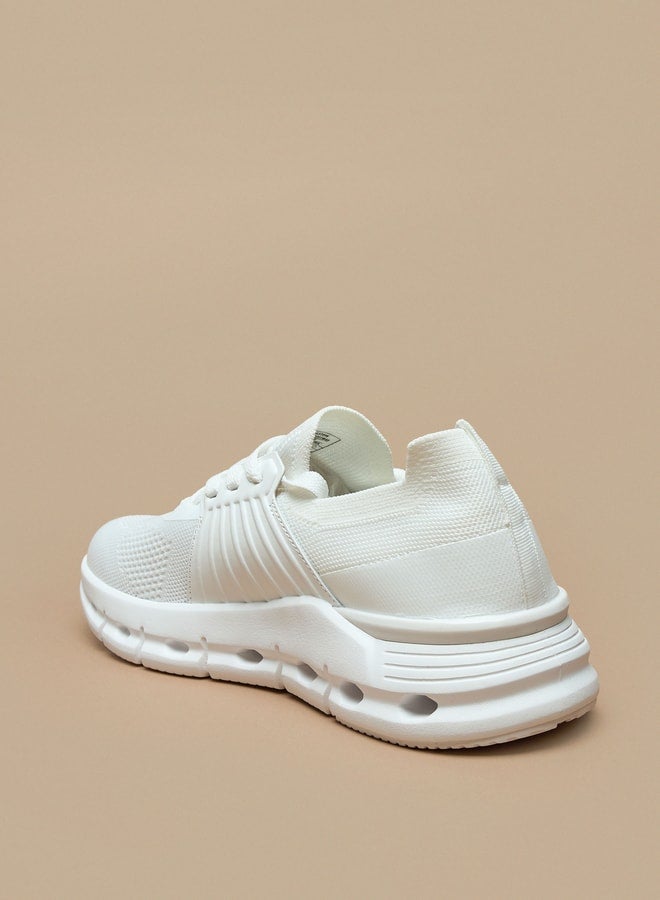 Textured Lace-Up Sports Shoes