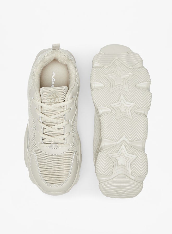 Textured Lace-Up Sports Shoes