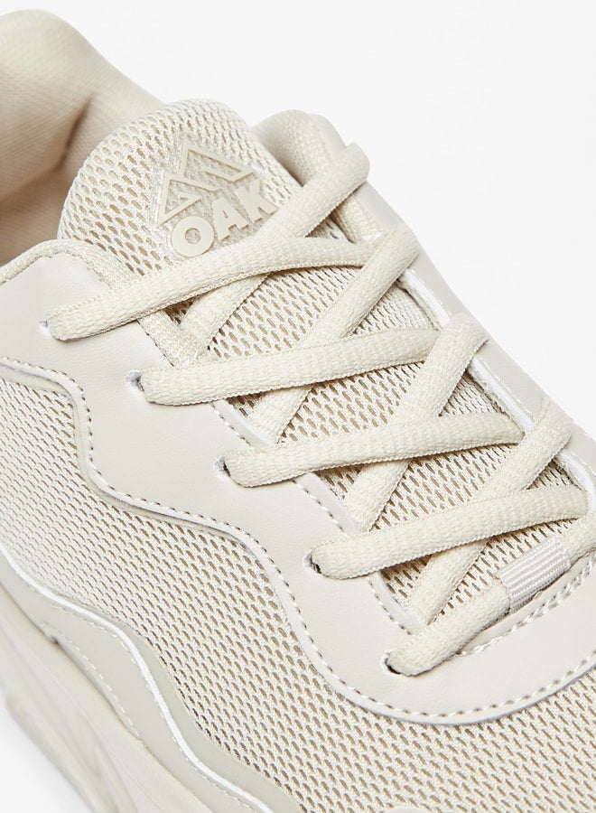 Textured Lace-Up Sports Shoes