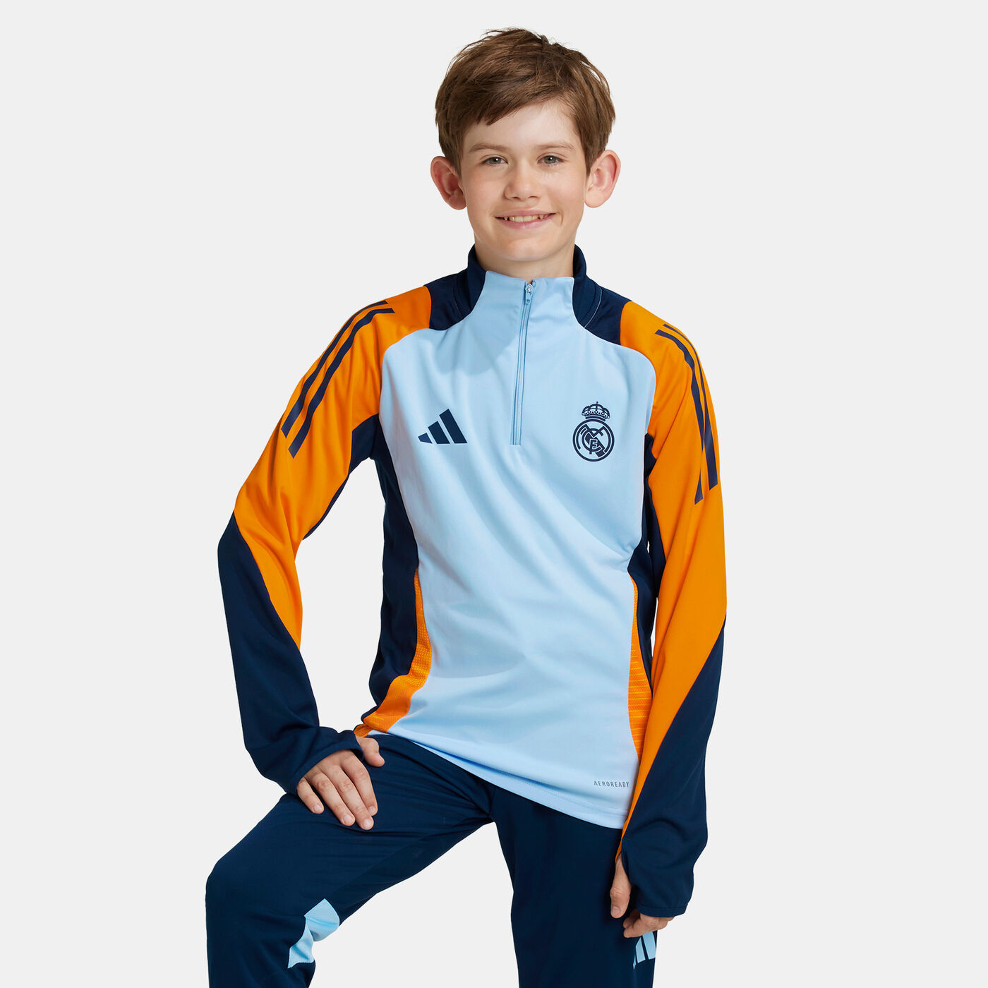 Kids' Real Madrid Tiro 24 Competition 1/4-Zip Training Football Top