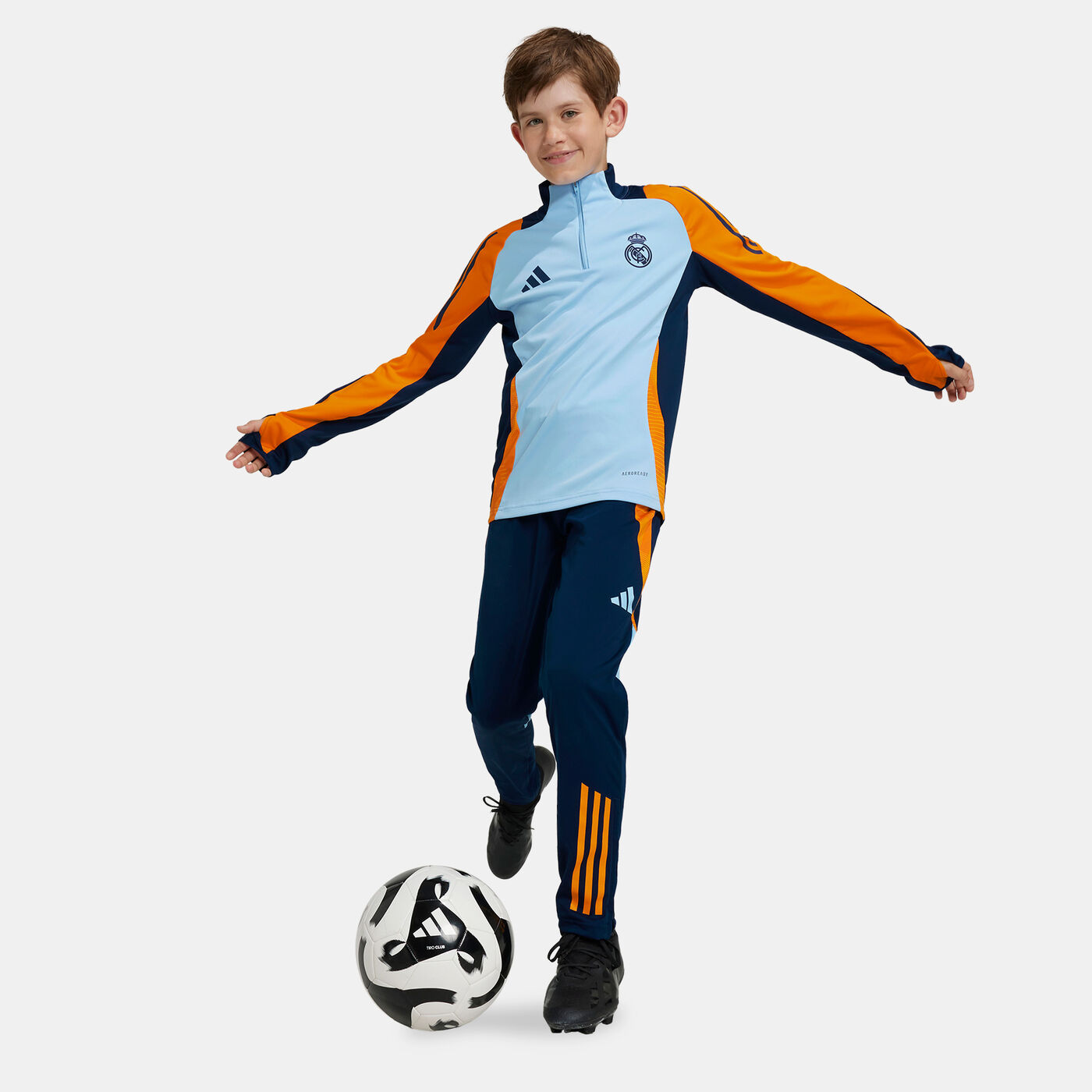 Kids' Real Madrid Tiro 24 Competition 1/4-Zip Training Football Top