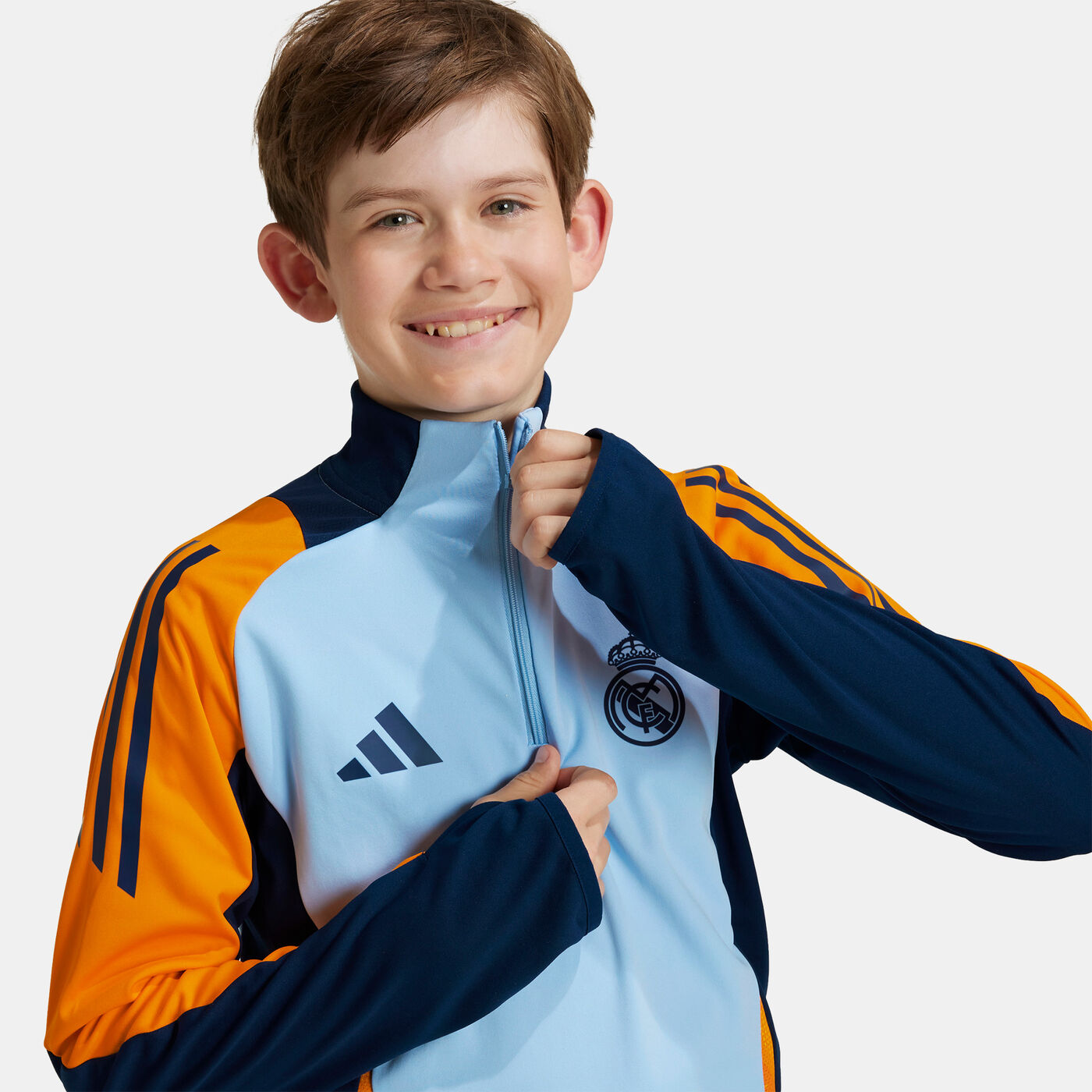 Kids' Real Madrid Tiro 24 Competition 1/4-Zip Training Football Top