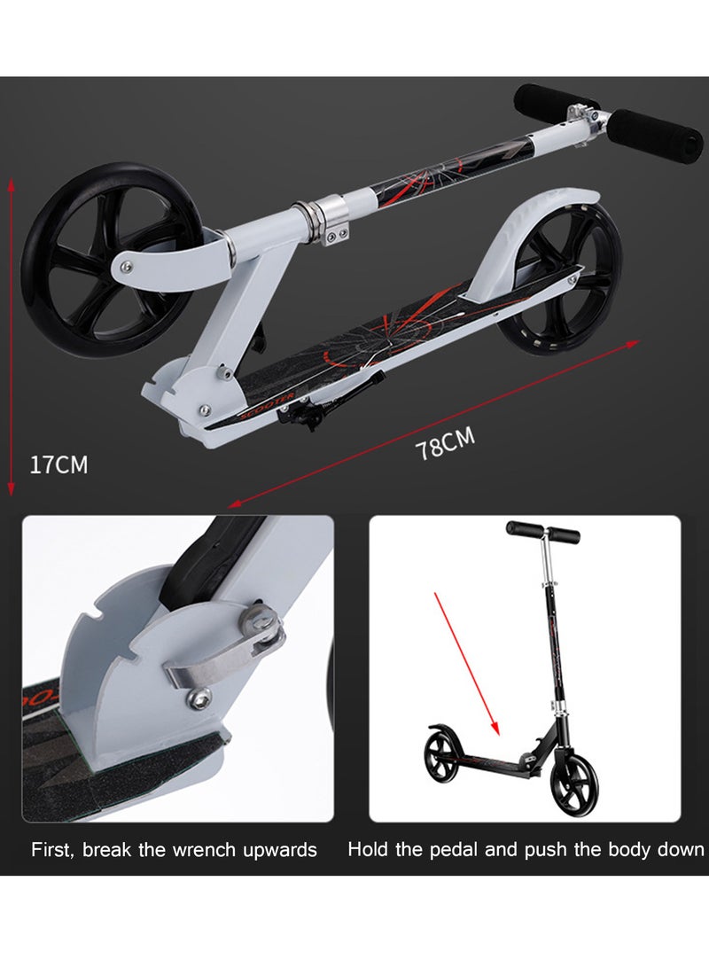 Kick Scooter for Ages 6+,Kid,Teens & Adults. Max Load 150kg 16cm Big Wheels for Kids, Teen and Adults, 3 Adjustable Levels