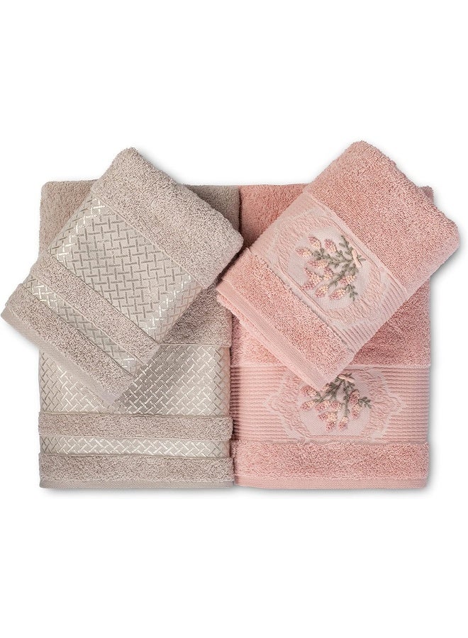 Turkish Towels 100% Genuine Luxury Cotton 2 Large Bath Towels & 2 Hand Towels, Super Soft & Extra Absorbent