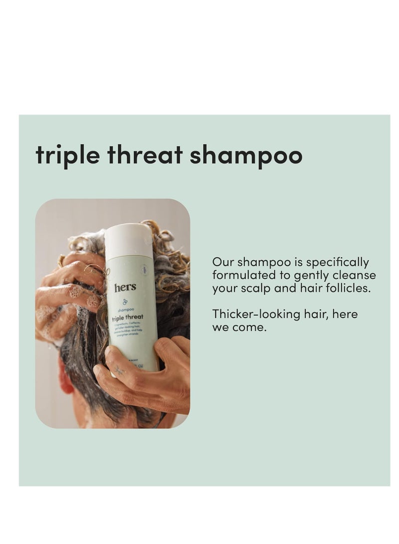 Triple Threat Shampoo and Conditioner Set for Women- Thickening, Moisturizing, Reduces Shedding- Color Safe Hair Loss Shampoo and Conditioner- 2 pack, 6.4oz