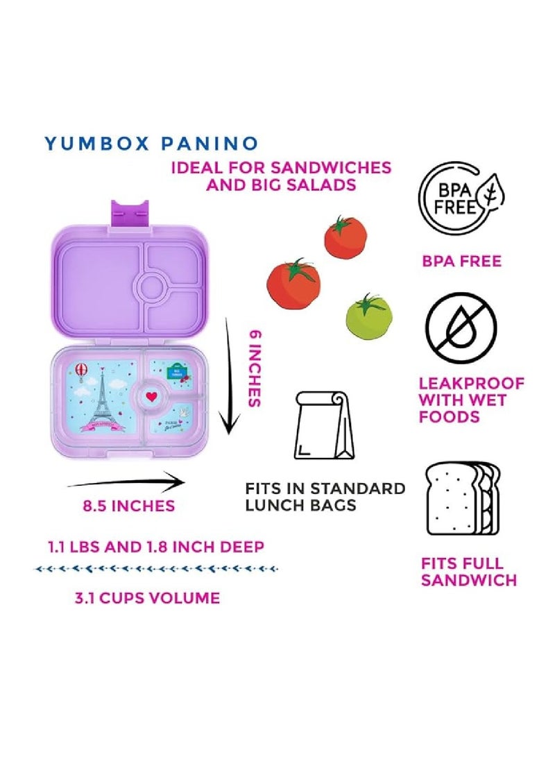 Yumbox Panino 4-Compartment Leakproof Bento Box Purple