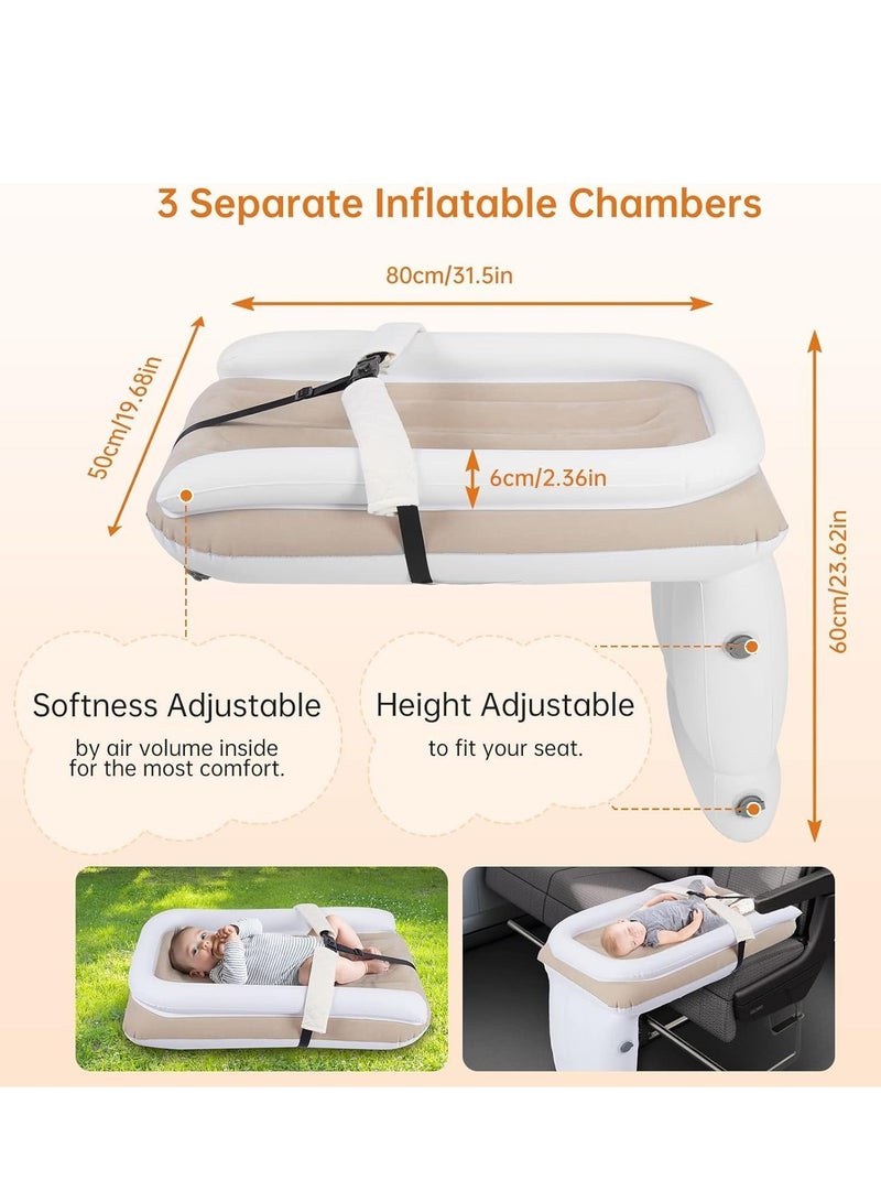 Inflatable Airplane Bed for Kids,Baby Travel Plane Bed with Hand Pump,AUTOYSUR Kids Bed Fits Most Airplane Seats, Car Seat for Convenient Toddler Travel, Seat Belt and Carry Bag