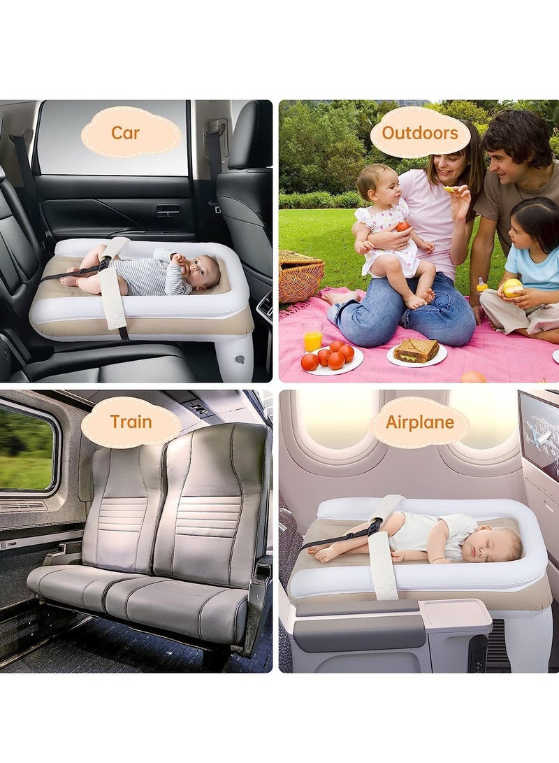 Inflatable Airplane Bed for Kids,Baby Travel Plane Bed with Hand Pump,AUTOYSUR Kids Bed Fits Most Airplane Seats, Car Seat for Convenient Toddler Travel, Seat Belt and Carry Bag